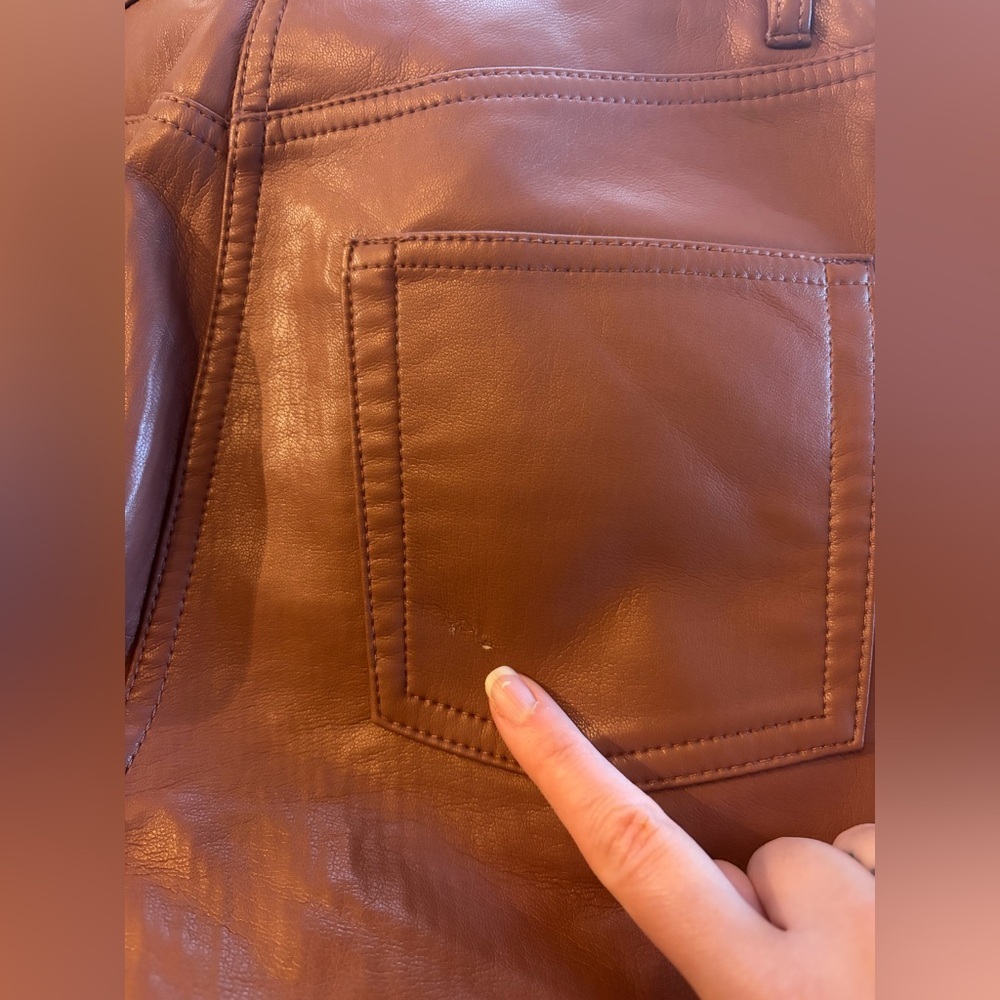 🤎 Aritzia Wilfred Melina Vegan Leather Pants | Cognac Brown 🤎 - Picture 11 of 11